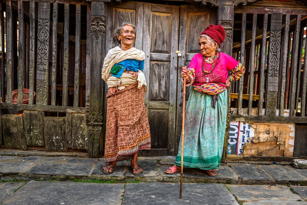 Two old lady in Bandipur